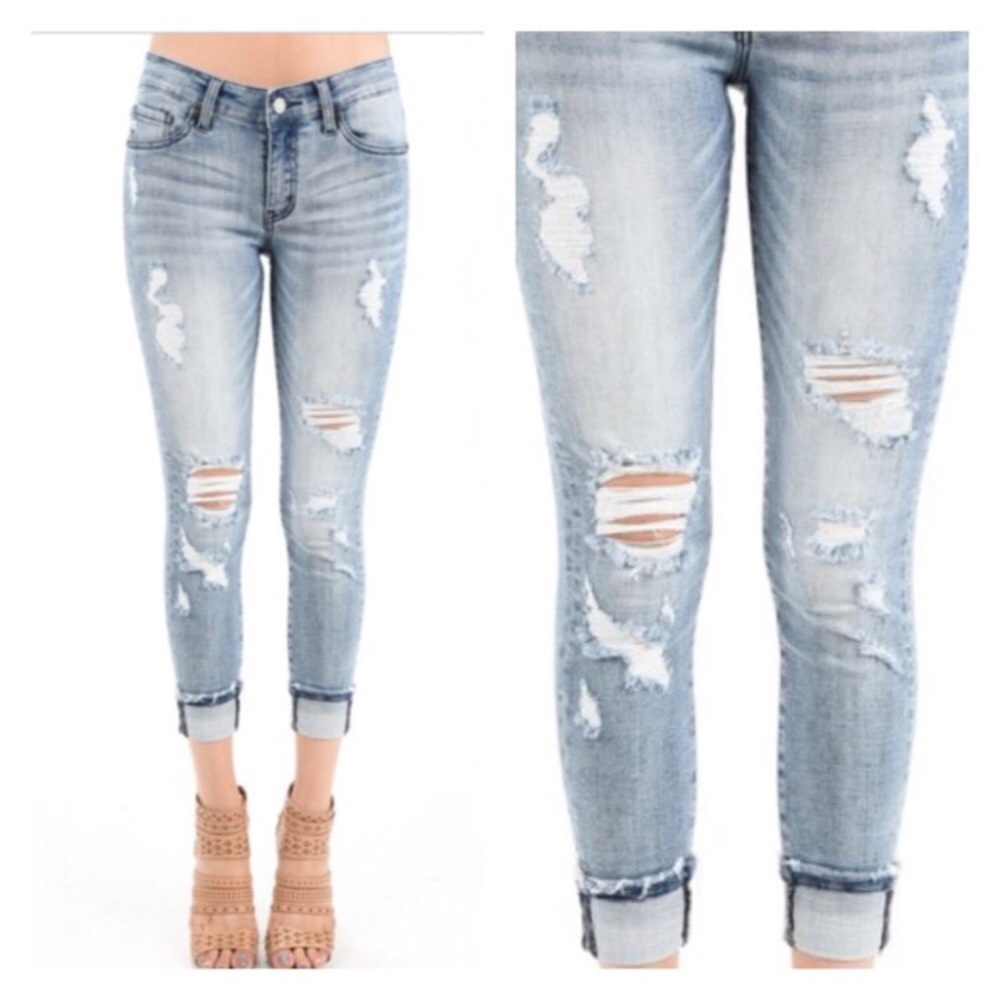 SOLD • KanCan Distressed Boyfriend Jeans